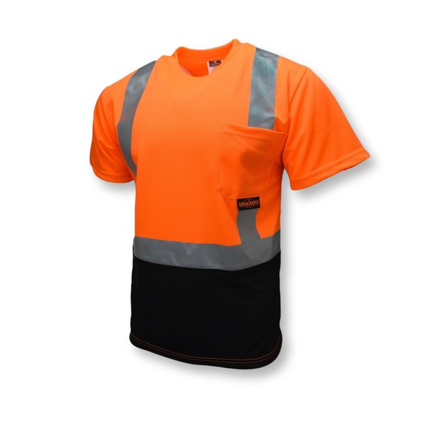 Radians Hi-Vis TpR/Cl2 SS Blk Bot T-Shirt-Org/Black-3X ST11B-2POS-3X